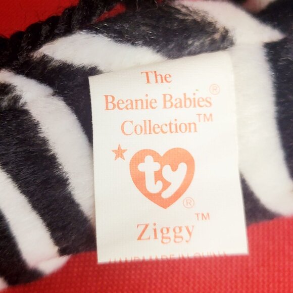 Ziggy The Zebra Beanie Babies Ty 1995 Animal Plush - Picture 9 of 13